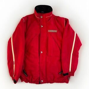 Karbon Ski Jacket Snowboard VTG‎ White Red Insulted Outdoor Nylon Men's Large